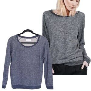 Everlane The Crew Heather Blue Marled French Terry Sweatshirt sz S